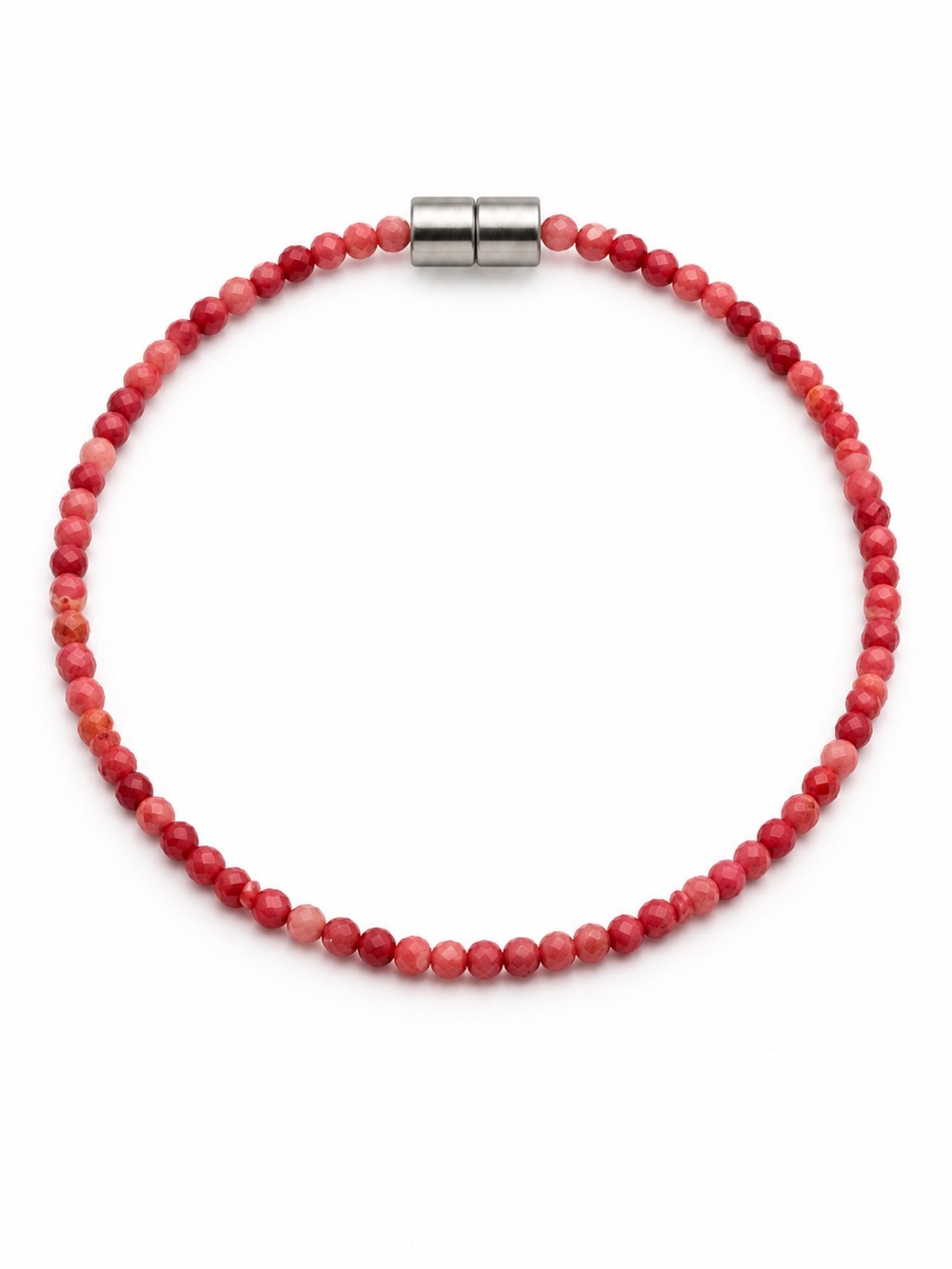 Rhodochrosite Gemstone Magnetic Bracelet 7”